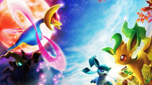 Leafeon en el espacio — Galaxia luna Fondos de pantalla