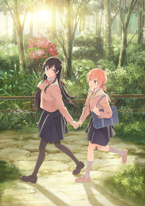 Lesbianas anime en el bosque — Anime lesbiana Fondos de pantalla
