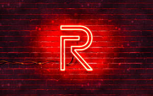 Letrero de neón rojo del logo de Realme — Rojo neón Fondos de pantalla