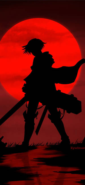 Levi Silueta Luna Roja Attack on Titan iPhone — Galaxy S25 FE Fondos de pantalla