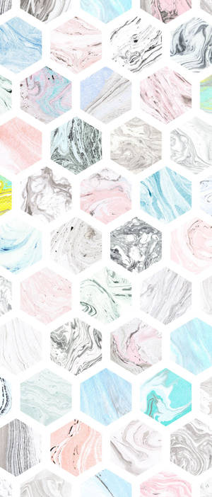 Leyenda: Elegante Patrón Hexagonal de Mármol Pastel en Pantalla de iPad — Galaxy Z Flip 7 Fondos de pantalla