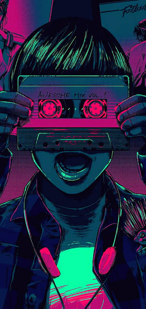 Fondo de pantalla de arte digital neón Vaporwave — iPhone 13 Pro Max Fondos de pantalla