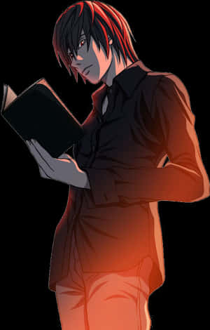 Light Yagami sosteniendo el Death Note