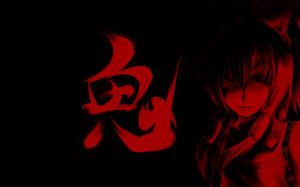 Linda chica zorro anime rojo oscuro
