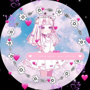 Linda foto de perfil con chica anime floral