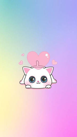 Linda Gata Blanca Kawaii HD — Gato kawaii Fondos de pantalla