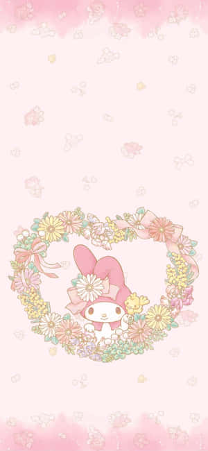Linda My Melody en Marco de Corazón Floral
