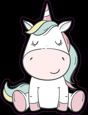 Lindas pegatinas de unicornio de dibujos animados
