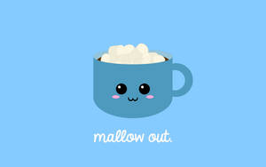 Fondo de pantalla de vaso lleno de malvavisco kawaii.