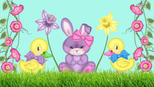 Lindos conejitos morados de Pascua — Lindo morado Fondos de pantalla
