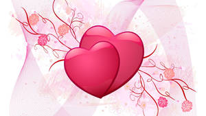 Fondo de pantalla de lindos corazones gemelos rosas — Lindo rosa Fondos de pantalla