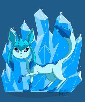Fondo de pantalla de Glaceon estilo dibujo animado — Galaxy Z Fold 5 Fondos de pantalla