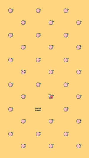 Lindos duraznos color melocotón pastel en patrón — Amarillo aesthetic Fondos de pantalla