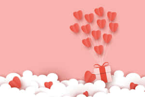 Lindos globos de corazón en arte vectorial para regalo de San Valentín — Lindo día de San Valentín Fondos de pantalla