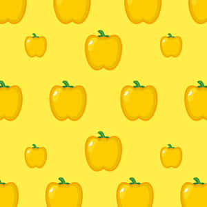 Lindos pimientos amarillos pastel en patrón — Amarillo aesthetic Fondos de pantalla