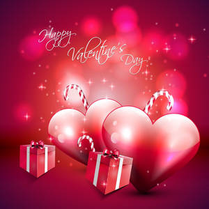 Fondo de pantalla de lindos regalos de bastones de caramelo con forma de corazón para San Valentín — 1:1 Fondos de pantalla