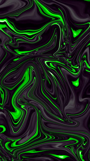 Líquido abstracto negro y verde — Arte abstracto GIF Fondos de pantalla