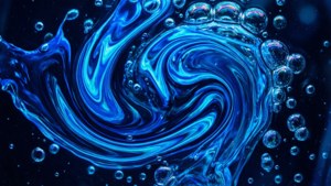 Remolino abstracto de líquido azul neón — Azul neón Fondos de pantalla