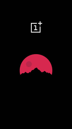 Fondo AMOLED de luna rosa y logotipo de OnePlus sobre fondo negro. — AMOLED Fondos de pantalla