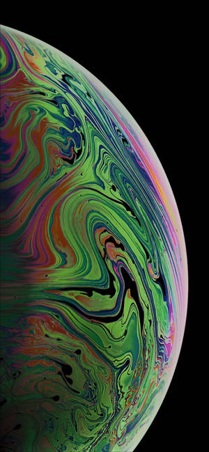 Fondo de pantalla iPhone XR de burbujas abstractas verde veteado — iPhone Xr Fondos de pantalla