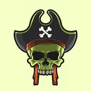Fondo de pantalla de Logo de Cráneo Pirata Verde