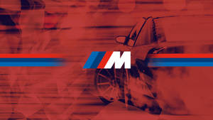 Logotipo BMW M en auto rojo con humo — Bmw Fondos de pantalla