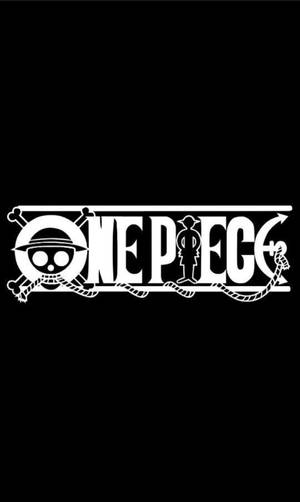 Logotipo de One Piece para teléfono sobre fondo negro