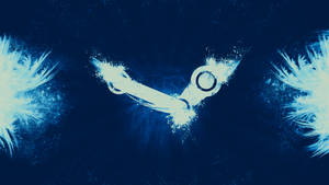Fondo de pantalla 4K del logotipo de Steam con pintura blanca.