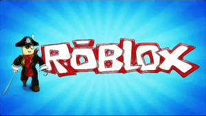 Fondo de pantalla creativo del logotipo y diseño de avatar pirata de Roblox.
