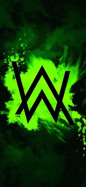 Fondo de pantalla del logotipo verde de Alan Walker — iPhone 11 Pro Fondos de pantalla