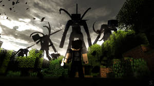Fondo de pantalla HD del ataque de los esclavos corrompidos en Minecraft