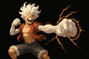 Luffy 4k, Luffy Negro, Luffy, Fondo de Luffy, Abstracto Negro, Anime, Fondo de Anime, Bestia, Blanco, Gears 5