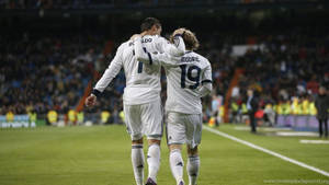 Luka Modric y Cristiano Ronaldo en una toma genial — Cristiano ronaldo Fondos de pantalla
