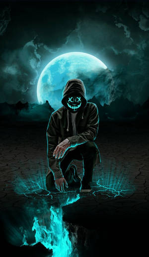 Fondo de pantalla Luna de neón ahumada — Luna neón Fondos de pantalla