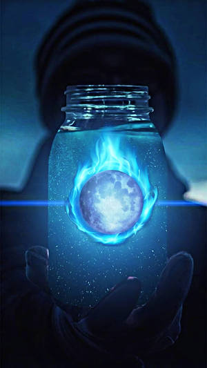 Fondo de pantalla de luna de neón en un frasco — Luna neón Fondos de pantalla