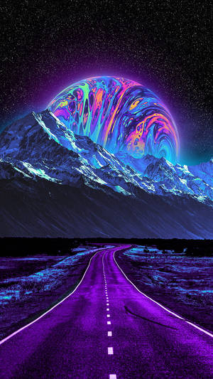 Fondo de pantalla de luna de neón fosforescente — Luna neón Fondos de pantalla