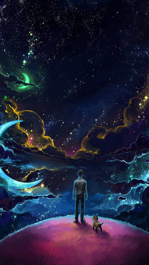 Fondo de pantalla de Luna de Neón Onírica