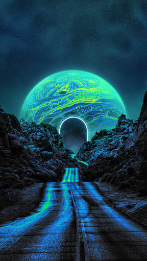 Fondo de pantalla de luna de neón que brilla en la oscuridad — Luna neón Fondos de pantalla