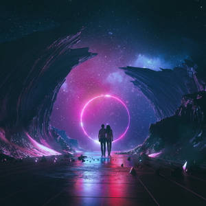 Fondo de pantalla Luna de neón Vía Láctea — Luna neón Fondos de pantalla