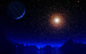 Fondo de pantalla de luna estética espacial en cielo oscuro — Luna estética Fondos de pantalla