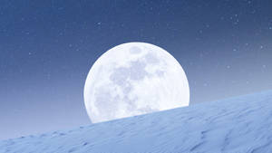 Cielo Estrellado con Hermosa Luna de Nieve — Luna Noche Cielo Fondos de pantalla