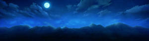 Fondo de pantalla animado de luna con cielo azul oscuro.
