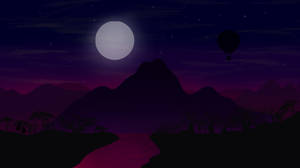 Luna Llena Minimalista Oscura 4k