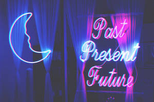 Fondo de pantalla de Luna Neon Creciente — Luna neón Fondos de pantalla