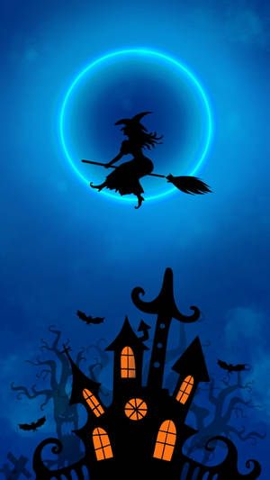 Fondo de pantalla de luna neón de Halloween