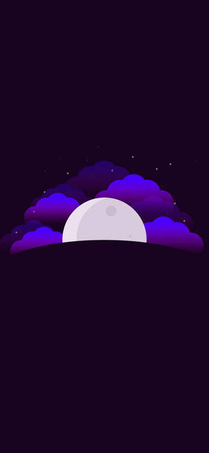 Luna Nubes Púrpura Minimalista Android — iPhone 14 Pro Fondos de pantalla