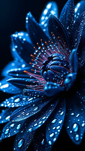 azul,flor,pétalos,gotitas,macro,vívido,florecimiento,naturaleza,primer plano,luminoso