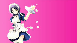 Fondo de pantalla de Maid Sama Misaki Ayuzawa con fondo rosa — Studio Display Fondos de pantalla