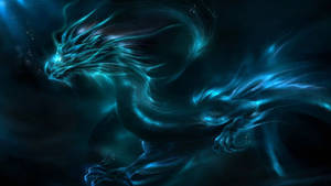 Majestuoso Dragón de Agua Japonés Luminoso para Fondo de PC