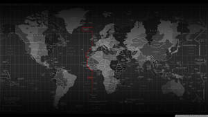 Fondo de pantalla de mapa político mundial gris con línea roja de zona horaria